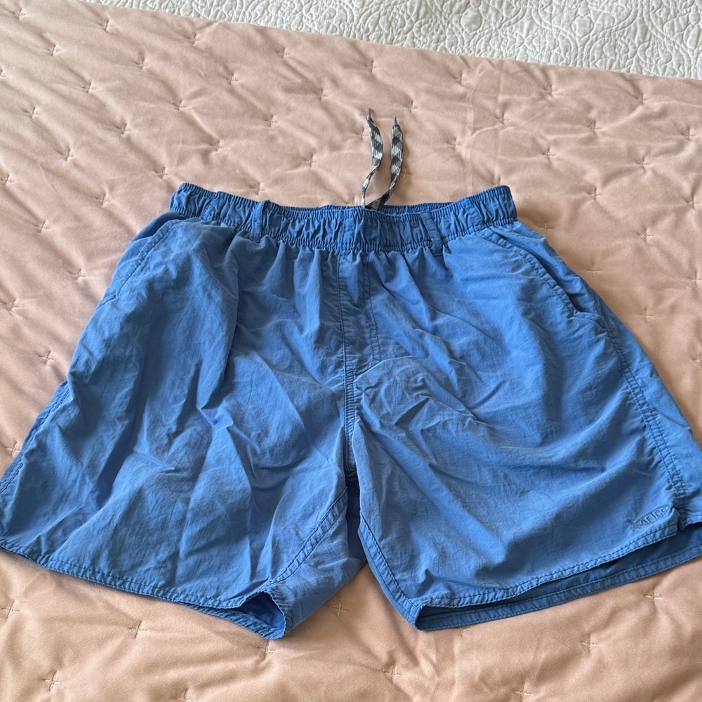 AFTCO Light Blue Mesh-Lined Swim Trunks